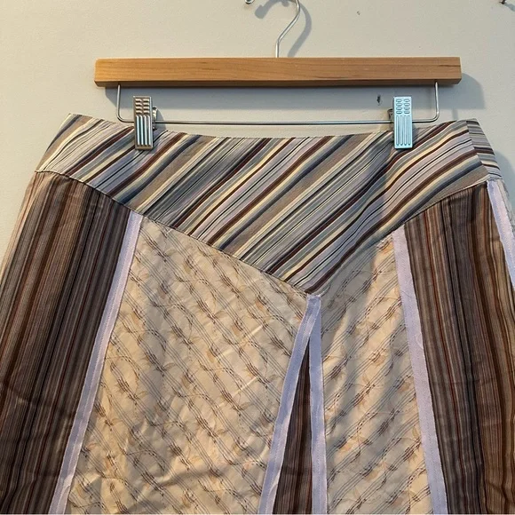 J.Jill striped patchwork A-line skirt Vintage Cottagecore Cabincore Size 12 - Picture 5 of 11